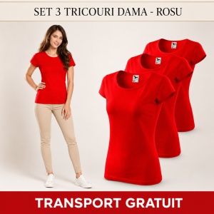 Set 3 tricouri simple dama bumbac 100%, Elegant casual cu decolteu femei, 122 - Img 34