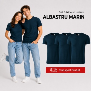 Set 3 tricouri unisex damă și bărbat, 100% bumbac, aceeași culoare, 22 nuanțe disponibile - Img 15