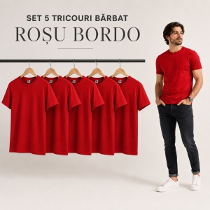 Set 5 tricouri bărbat Malfini Basic Clasic, 100% bumbac, regular fit, 48 culori, mărimi XS–5XL - Img 41