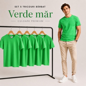 Set 5 tricouri bărbat Malfini Basic Clasic, 100% bumbac, regular fit, 48 culori, mărimi XS–5XL - Img 51