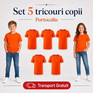 Set 5 tricouri copii din bumbac 100% – fete și băieți, 33 nuanțe disponibile - Img 32
