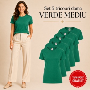 Set 5 tricouri damă simple casual | din bumbac 100%, slim fit XS - 2XL - Img 27