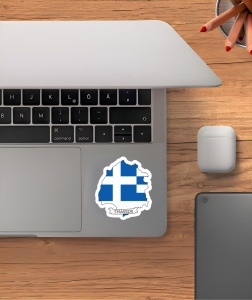 Set 50 stickere din Grecia, Santorini, Mykonos, Atena, Rhodos, Corfu pentru telefon laptop Pvc Vinyl Waterproof - Img 4