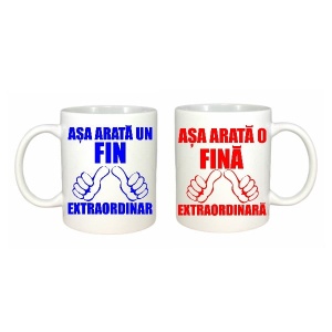 Set cadou 2 cani personalizate pentru Fini: Asa arata un fin fina extraordinara!