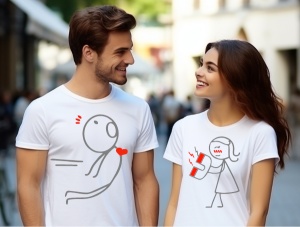 Set doua tricouri pentru indragostiti Ma atragi ca un magnet !