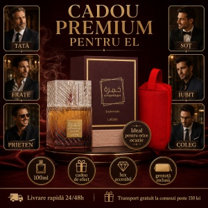 Set parfum Lattafa Khamrah Dukhan 100ml, parfum Arabesc, Barbati, Gentuta cosmetice - Img 9