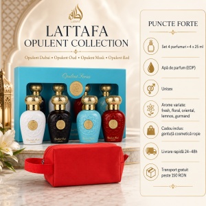 Set Parfumuri Lattafa Opulent Collection, Opulent Oud, Opulent Musk, Opulent Red, Opulent Dubai, 4x 25 ml, Parfumuri Arabesti, Gentuta Cosmetice