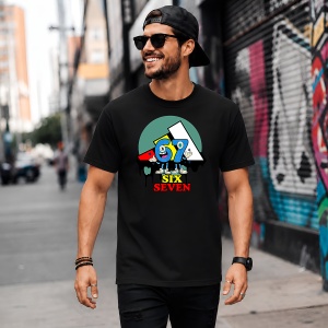 Tricou 67 Six Secven Stil Urban Logo Street Art, din bumbac 100%, tricou negru, Copii | Dama | Barbat - Img 5