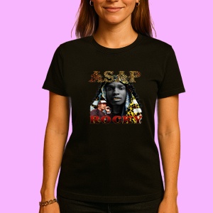 Tricou A$AP Rocky - Leopard Hoodie, muzica Hip-Hop / Rap, Dama | Barbat | Copii, Culoare Negru - Img 3