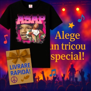 Tricou A$AP Rocky - Pink Glow, muzica Hip-Hop / Rap, Dama | Barbat | Copii, Culoare Negru - Img 10