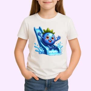 Tricou Afine amuzant de vara pe topogan, Fructe, Copii | Dama