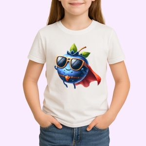 Tricou Afine amuzant de vara super erou, Fructe, Copii | Dama