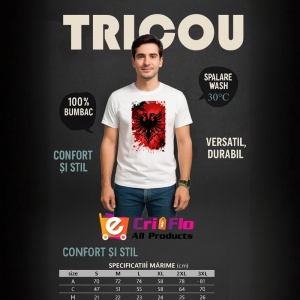 Tricou Albania Steag Splash Art, Copii | Dama | Barbat - Img 6