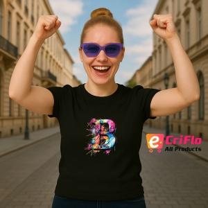 Tricou Alfabet Litera B cu graffiti, design exploziv, arta urbana, Negru, Unisex Dama si Barbat | Copii - Img 4