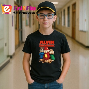 Tricou Alvin si veveritele personajele principale Alvin Simon si Theodore stau impreuna, Copii | Dama | Barbat , tricou negru