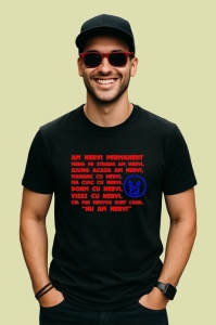 Tricou am nervi permanent mesaj comic pentru cei iritati usor, Copii | Dama | Barbat , tricou negru - Img 2