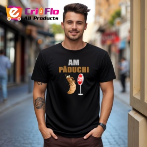 Tricou Am Paduchi Funny, din bumbac 100%, tricou negru, Dama | Barbat - Img 3