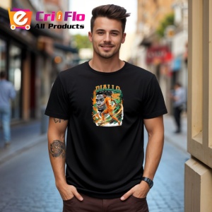 Tricou Amad Diallo Coasta De Fildes Fotbal, din bumbac 100%, tricou negru Copii | Dama | Barbat - Img 5
