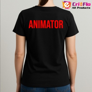 Tricou ANIMATOR , Personalizat | Unisex Dama si Barbat, Negru - Img 3