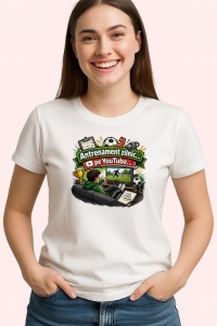 Tricou Antrenament Pe Youtube Ilustratie Gamer Canapea, din bumbac 100% , tricou alb pentru Copii | Dama | Barbat - Img 2