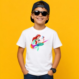 Tricou Ariel Mica Sirena Mermaid Paint Drip Urban Colorful Design, din bumbac 100% Copii | Dama | Barbat - Img 2