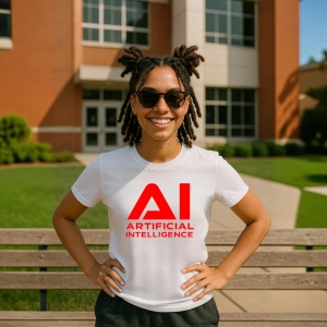 Tricou Artificial iNTELLIGENCE AI logo - Copii | Dama | Barbat - Img 6