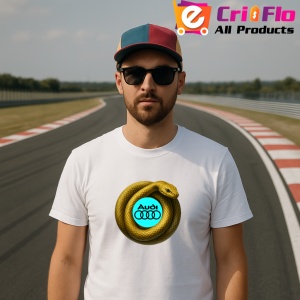 Tricou Audi Sarpe Galben Asteptand Sa Atace | Unisex Dama si Barbat - Img 2
