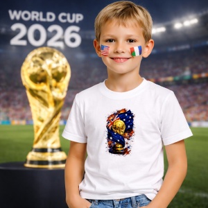 Tricou Australia World Cup Fifa 2026, din bumbac 100%, tricou alb, Copii | Dama | Barbat - Img 5
