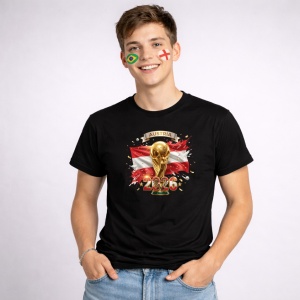Tricou Austria World Cup 2026 Fifa V2, din bumbac 100%, tricou negru, Copii | Dama | Barbat - Img 2