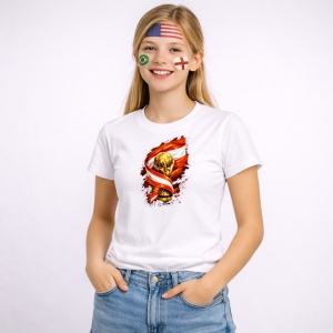 Tricou Austria World Cup Fifa 2026, din bumbac 100%, tricou alb, Copii | Dama | Barbat - Img 3