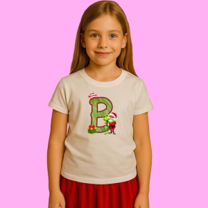 Tricou B Litere Craciun Cu Mos Si Grinch, din bumbac 100% Copii | Dama | Barbat - Img 2