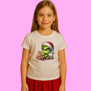 Tricou Baby Grinch Cookies Jar, din bumbac 100%, tricou alb, Copii | Dama | Barbat - Img 2