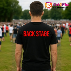 Tricou BACK STAGE, Personalizat | Unisex Dama si Barbat, Negru - Img 4