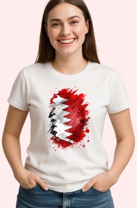 Tricou Bahrain Steag Splash Art, Copii | Dama | Barbat - Img 3