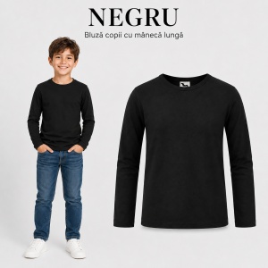 Tricou Băieți Mânecă Lungă din Bumbac 100% bluza simpla copii - Img 9