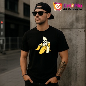 Tricou Banana Relax Funny, din bumbac 100%, tricou negru, Dama | Barbat - Img 4