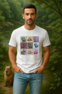 Tricou Barbat CapyBara - Colaj amuzant - Img 2