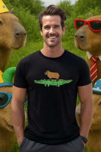 Tricou Barbat CapyBara - pe crocodil - Img 4