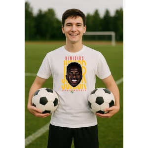 Tricou Barbat cu Fotbalistul Vincius Jos Paixuo de Oliveira Jnior - Real Madrid - Img 8