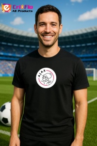 Tricou barbat cu logo stema Ajax Amsterdam , din bumbac 100% - Img 6