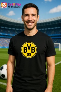 Tricou barbat cu logo stema Borussia Dortmund Germania , din bumbac 100% - Img 5