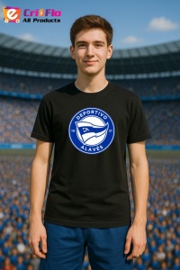 Tricou barbat cu logo stema Deportivo Alaves Spania , din bumbac 100% - Img 3