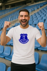 Tricou barbat cu logo stema Everton FC Anglia , din bumbac 100% - Img 7