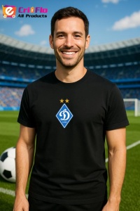 Tricou barbat cu logo stema FC Dynamo_Kyiv Ucraina , din bumbac 100% - Img 5