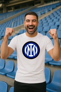 Tricou barbat cu logo stema FC InternazionaleMilano Italia , din bumbac 100% - Img 7