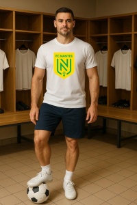 Tricou barbat cu logo stema FC Nantes Franta , din bumbac 100% - Img 9