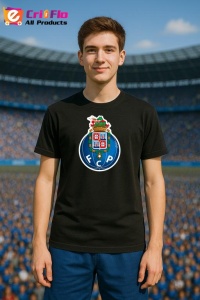 Tricou barbat cu logo stema FC Porto Portugalia , din bumbac 100% - Img 4
