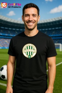 Tricou barbat cu logo stema Ferencvaros TC Ungaria , din bumbac 100% - Img 5