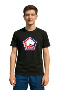 Tricou barbat cu logo stema Lille LOSC Franta , din bumbac 100% - Img 2