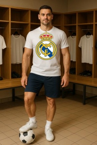 Tricou barbat cu logo stema Real Madrid CF Spania , din bumbac 100% - Img 9